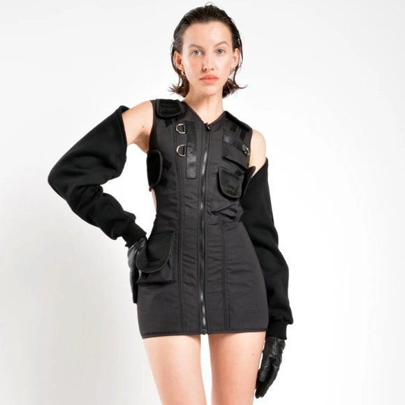 2022 Asymmetrical Tactical Techwear Cargo Vest Women Ribbons